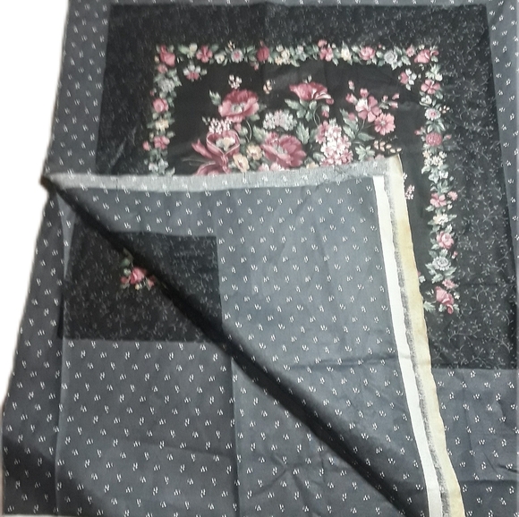 VIP Vtg Cranston Screen Print Works Company Floral 4 Squares Fabric 44.5x33.5 - Picture 3 of 8